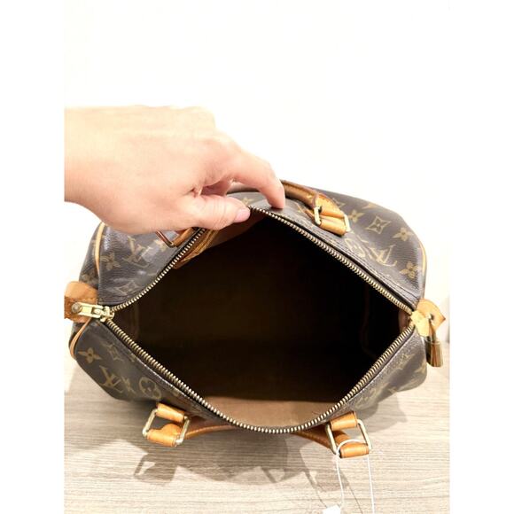 Louis Vuitton 1990 Speedy 30 Monogram Canvas Boston Handbag Brown - Picture 12 of 14